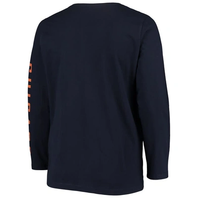 Shop Majestic Navy Chicago Bears Plus Size Team Logo Long Sleeve T-shirt