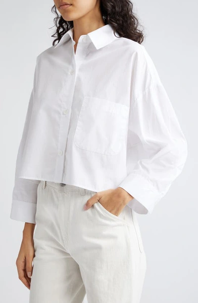 Shop Twp Next Ex Crop Button-up Shirt In White