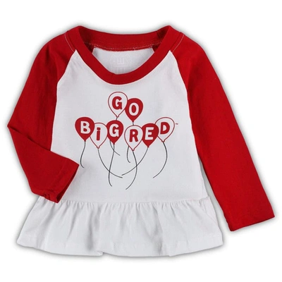 Shop Wes & Willy Girls Infant  Scarlet/white Nebraska Huskers Balloon Raglan 3/4-sleeve T-shirt & Leggings