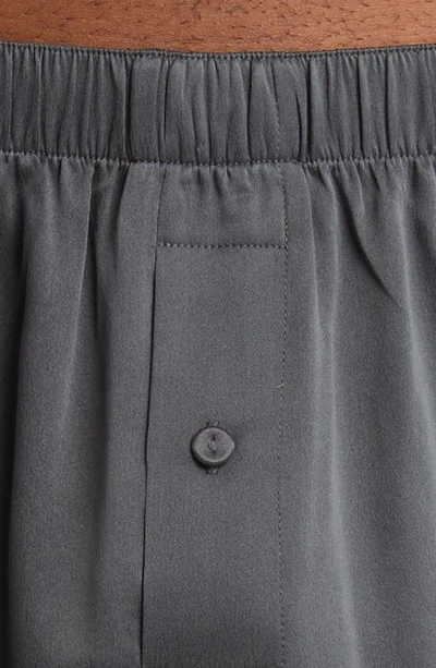 Lunya Washable Silk Boxer Shorts In Meditative Grey