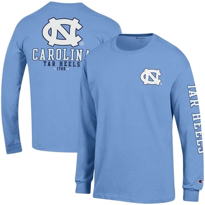 Shop Champion Carolina Blue North Carolina Tar Heels Team Stack Long Sleeve T-shirt In Light Blue