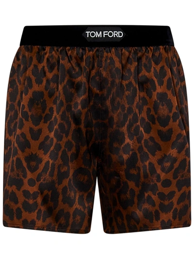 Shop Tom Ford Shorts In Marrone
