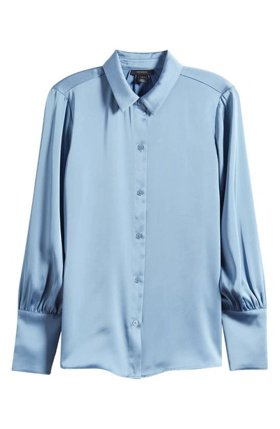 Shop Halogen Button-up Shirt In Shadow Blue