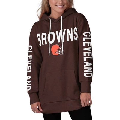 Shop G-iii 4her By Carl Banks Brown Cleveland Browns Extra Point Pullover Hoodie