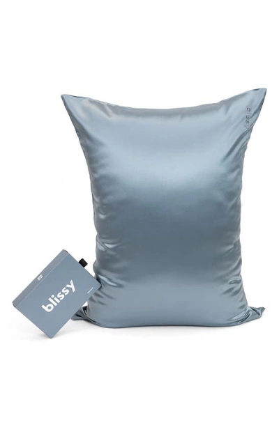 Shop Blissy Mulberry Silk Pillowcase In Ash Blue