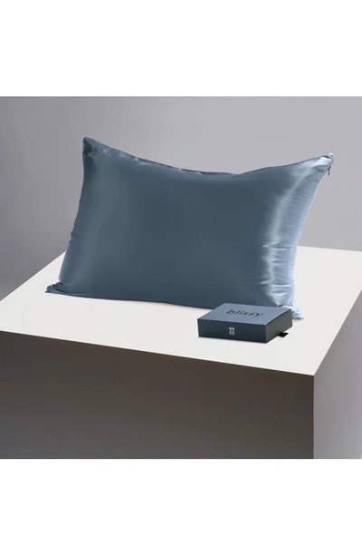 Blissy Mulberry Silk Pillowcase In Ash Blue