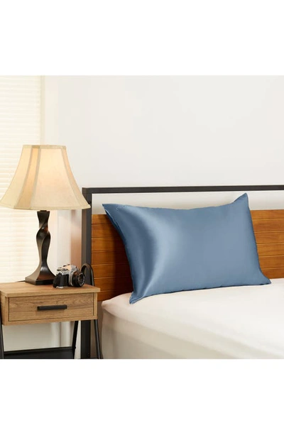 Blissy Mulberry Silk Pillowcase In Ash Blue