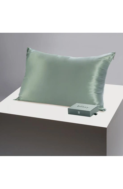 Blissy Mulberry Silk Pillowcase In Matcha