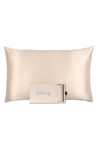 Shop Blissy Mulberry Silk Pillowcase In Champagne