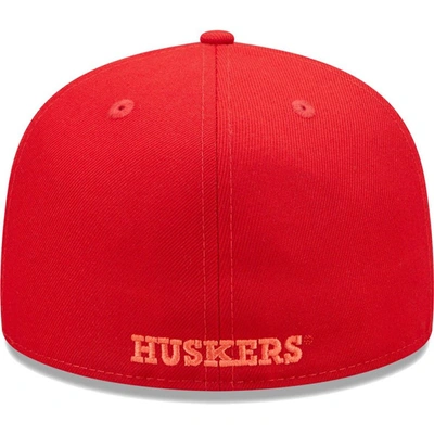 Shop New Era Scarlet Nebraska Huskers Bright Undervisor 59fifty Fitted Hat