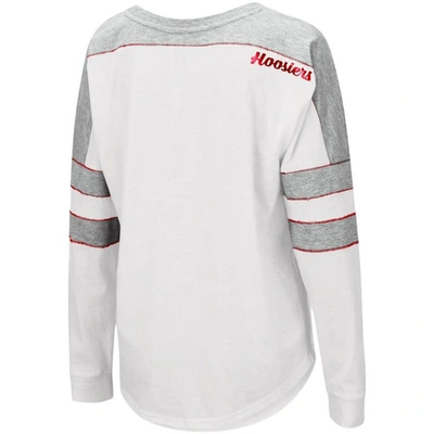 Shop Colosseum White Indiana Hoosiers Trey Dolman Long Sleeve T-shirt