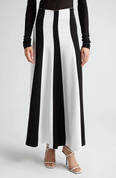 Shop Bite Studios Two-tone Stripe Maxi Skirt In Black White