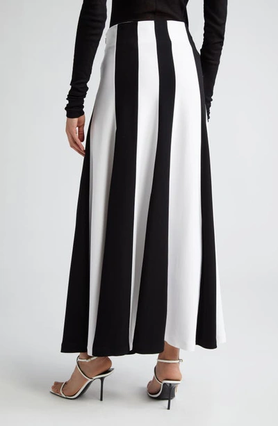 Shop Bite Studios Two-tone Stripe Maxi Skirt In Black White