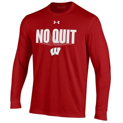 Shop Under Armour Red Wisconsin Badgers Shooter Performance Long Sleeve T-shirt