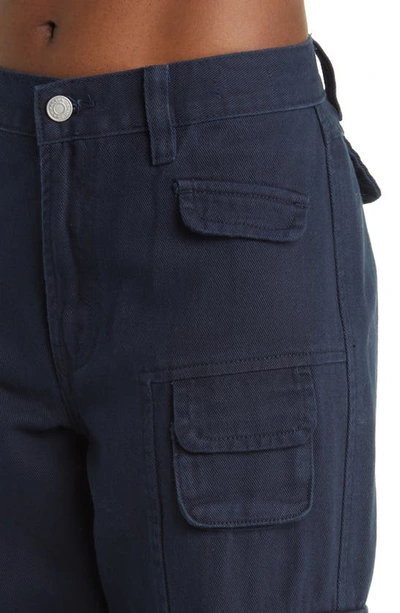 Shop Pacsun Mid Rise Baggy Cargo Pants In Navy Blazer
