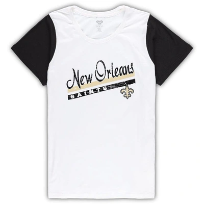 Shop Concepts Sport White/black New Orleans Saints Plus Size Downfield T-shirt & Shorts Sleep Set