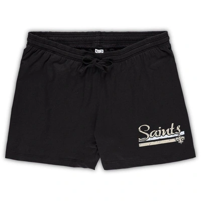 Shop Concepts Sport White/black New Orleans Saints Plus Size Downfield T-shirt & Shorts Sleep Set