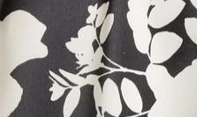 Shop Topshop Floral Print Tie Waist Shirtdress In Black