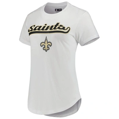 Shop Concepts Sport White/charcoal New Orleans Saints Sonata T-shirt & Leggings Sleep Set