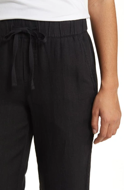 Shop Caslonr Tulip Hem Linen Pants In Black