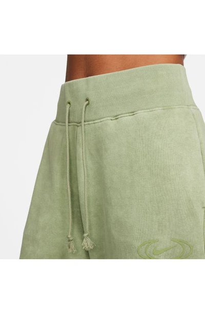 Shop Nike Phoenix High Waist Fleece Sweatpants In Oil Green
