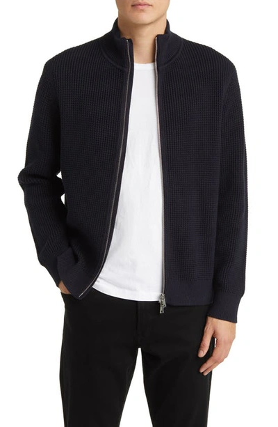 Shop Theory Gary Front Zip Cardigan In Baltic/ Force Grey