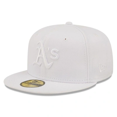 Shop New Era Oakland Athletics White On White 59fifty Fitted Hat