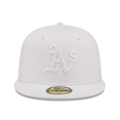 Shop New Era Oakland Athletics White On White 59fifty Fitted Hat