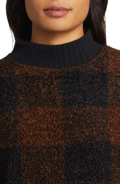 Shop Beachlunchlounge Tavia Check Mock Neck Sweater In Dried Tobacco