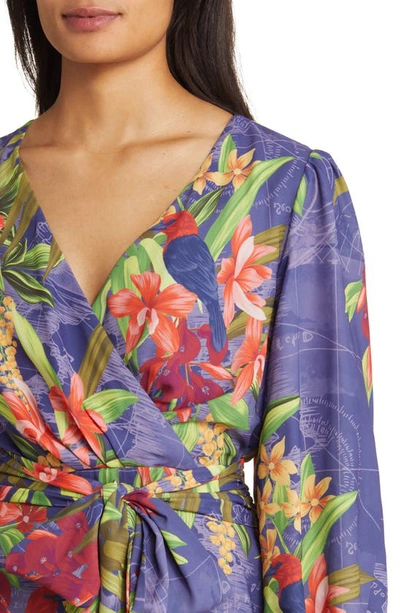 Shop Tommy Bahama Villa Views Long Sleeve Floral Maxi Dress In Island Navy