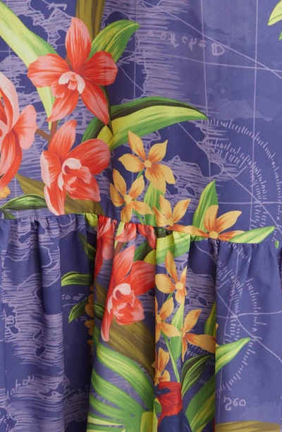 Shop Tommy Bahama Villa Views Long Sleeve Floral Maxi Dress In Island Navy