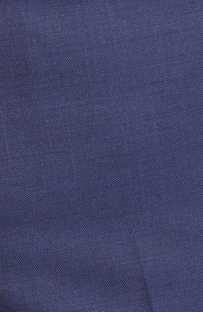 Shop Zanella Parker Classic Wool Sharkskin Dress Pants In Blue