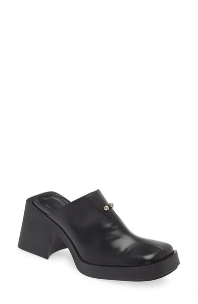 Shop Justine Clenquet Raya Ball Block Heel Faux Leather Mule In Black