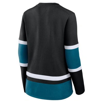 Shop Fanatics Branded  Black/teal San Jose Sharks Top Speed Lace-up Pullover Sweatshirt