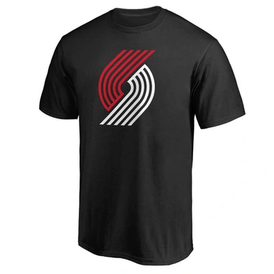 Shop Fanatics Branded Black Portland Trail Blazers Primary Team Logo T-shirt