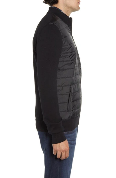 Barbour Carn Baffle Front Knit Jacket In Black