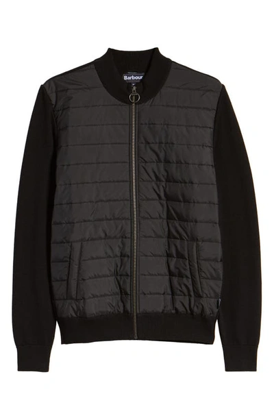 Barbour Carn Baffle Front Knit Jacket In Black