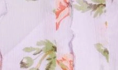 Shop Cinq À Sept Estelle Floral Long Sleeve Shirtdress In Lilac Multi