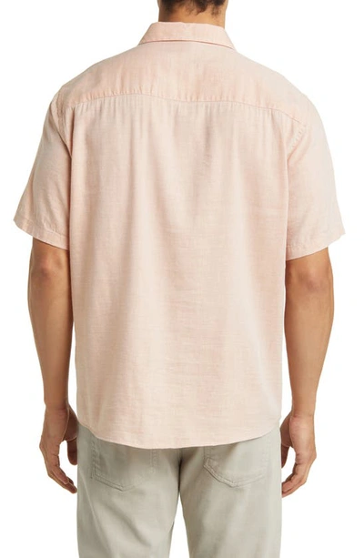 Shop Robert Barakett Mount Eden Short Sleeve Button-up Shirt In Salmon