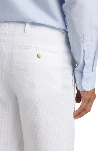 Shop Berle Seersucker Shorts In White