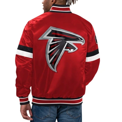 Shop Starter Red Atlanta Falcons Locker Room Satin Varsity Full-snap Jacket