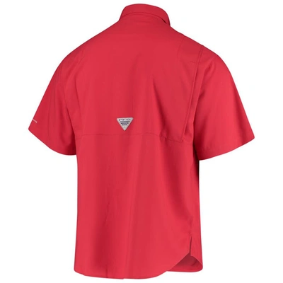 Shop Columbia Scarlet Ohio State Buckeyes Tamiami Omni-shade Button-down Shirt