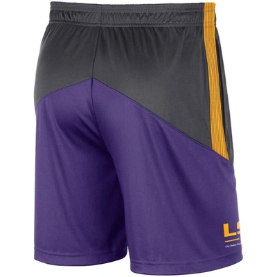 Shop Nike Anthracite/purple Lsu Tigers Team Performance Knit Shorts
