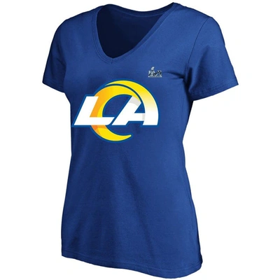 Fanatics Branded Matthew Stafford Royal Los Angeles Rams Super Bowl Lvi Plus Size Name & Number V-ne In Royal