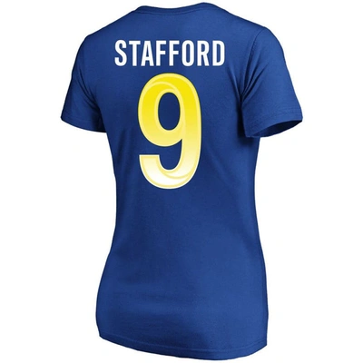 Fanatics Branded Matthew Stafford Royal Los Angeles Rams Super Bowl Lvi Plus Size Name & Number V-ne In Royal
