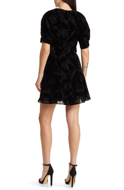 Shop Ted Baker Tilly Puff Sleeve Fit & Flare Minidress In Black