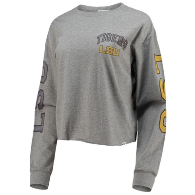 Shop 47 ' Heathered Gray Lsu Tigers Ultra Max Parkway Long Sleeve Cropped T-shirt In Heather Gray
