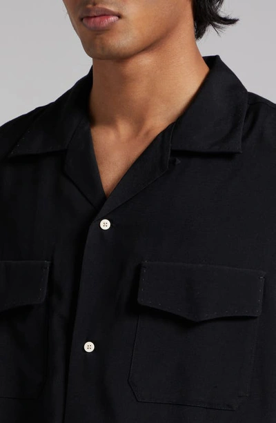 Shop Visvim Keesey Long Sleeve Camp Shirt In Black