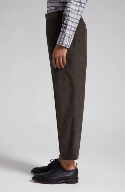 Shop Thom Browne Unconstructed Straight Leg Cotton Corduroy Pants In Dark Brown