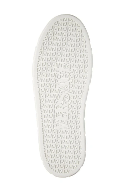 Versace White Leather Greca Sneakers In 2w110-white Gold